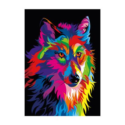 China Wolf 2021 Factory Direct Selling Fiber Canvas Drawing CLASSIC Short Diy Diamond Painting For Home Wall Decoration for sale