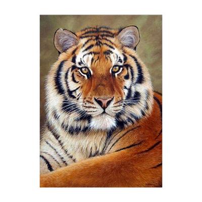 China Wholesale 25x30cm CLASSIC Handmade Tiger 5D DIY Canvas Home Animal Wall Art Decoration Diamond Painting for sale