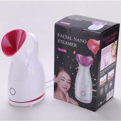 China Lightening Face Sauna Spa Sinus Moisturizing Pore Face Cleansing Nano Ionic Steamer For Facial Home Facial Humidifier 70ml for sale