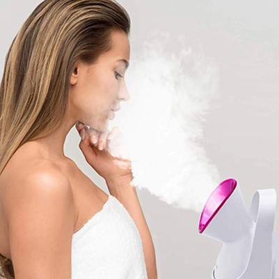 China Home Mini Facial Warm Mist Humidifier Lighting Atomizer For Face Sauna Spa Sinus Moisturizing Face Nano Ionic Steamer for sale