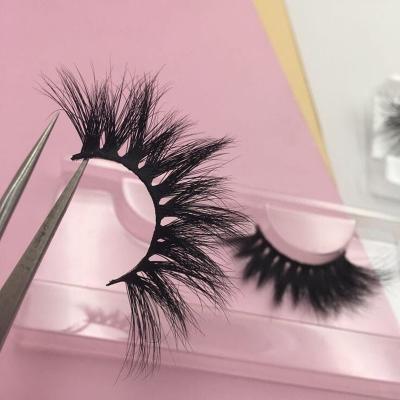 China Wholsale custom natural 25mm mink eyelashes private label 25mm mink eyelashes natural package box seller for sale