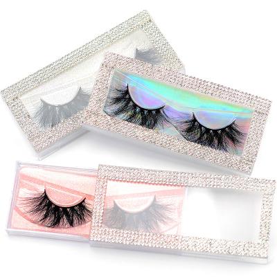 China Fashion lasheswholesale seller thick eyelash packaging 3D 5D natural fur 25mm real mink eyelash for sale