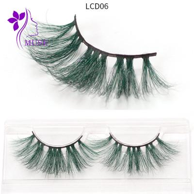 China super slim & Fashion 3D 5D 25mm Real Long Colored Soft Colored Fur Tape Beauty Supplies Natural Mink Lashes for sale