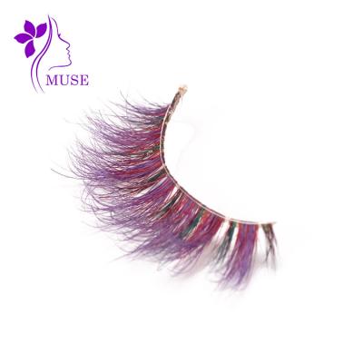 China super slim & Soft Strip Customized Bundles Dramatic Natural 3D Fur Color Eyelashes Long Mink 100% Real for sale