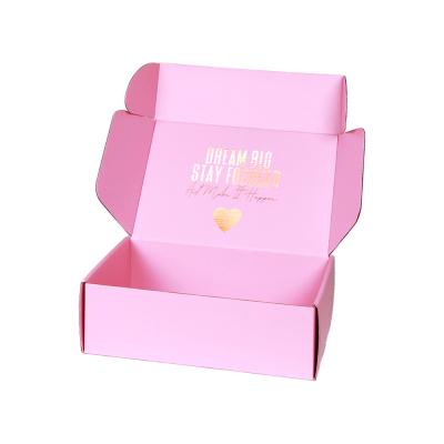 China Recycled Materials High Quality Pink Eyelash Corrugated Paper Packaging Boxes Clothing Box Decorative Books Display Subscription Shipping Mailing Box for sale