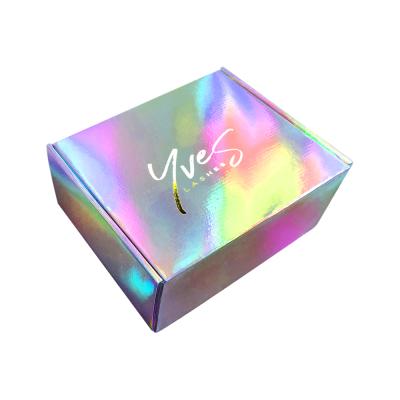 China Recycled Materials Custom Printing Holographic Lip Gloss Packaging Shipping Boxes Card Mailers Shipping Box With Logo for sale