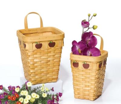 China Sustainable Bamboo Chips Wall Basket Set of 2 for sale