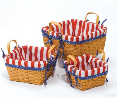 China Sustainable Woven Decoration Flower Chips Picnic Storage Basket With Handle for sale