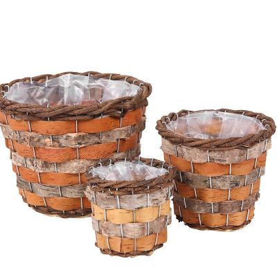 China Viable Christmas Ball Home Decoration Chips Home Decoration Basket Plant Basket Weave Flower Vase Ball for sale