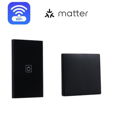 China Easy Installation+wifi Matter Tuya Switches 1gang 2gang 3gang WiFi Light Switches Touch Glass Switches Work With Alexa And Google Bulb for sale