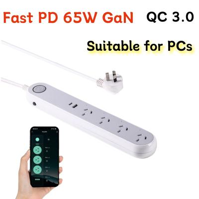 China Easy Installation+wifi Smart Power Strip PD65W Suitable for PCs Multi Smart WiFi Socket Extension Socket Adapter with Type C QC3.0 for sale