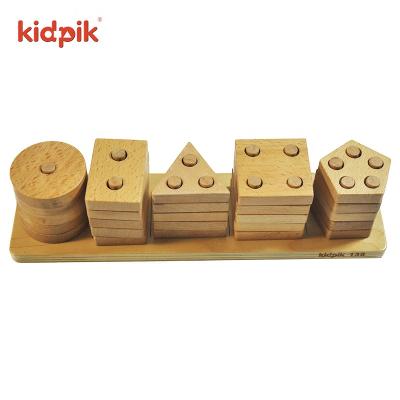 China Building Toy KIDPIK STEAM Figure Plug Math Wood Blocks Building Blocks Toys Early Education Funny Intelligence Educational Box for sale