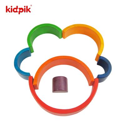 China KIDPIK STEAM Wooden Stacking Rainbow 7Pcs--Big Building Block Sets Wooden Toys For Kids Stacking Toy Wooden Rainbow 645075 for sale