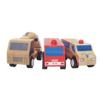 China Building Toy KIDPIK STEAM Ambulance Block Toys 2021 Toy Set Hot Sale Wooden Car Series Educational Toys Blocks Train Block Police for sale