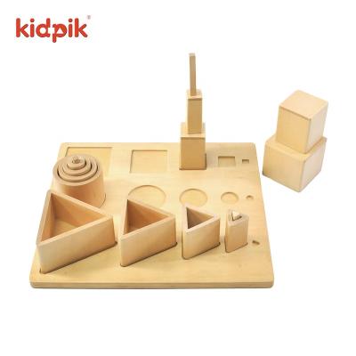 China 2022 Educational Wooden Toy Sleeve Blocks Building Blocks Brain Training Game Wooden Toys Early Shape Puzzle Construction Toy Factory Education for sale