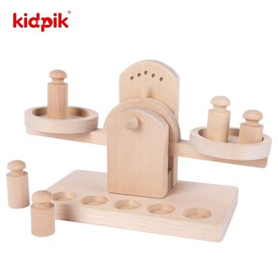 China 2022 Construction Toy Scales Wooden Scales For Student School Building Block Wood Intelligent School Supplies Retail Merchant Math Toys for sale