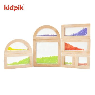 China Building Toy KIDPIK STEAM Educational Toy 2022 Wooden Sensory Toy Large Building Blocks Sensory Blocks Kids Intelligence Toy 8Pcs (Pearl Type) for sale