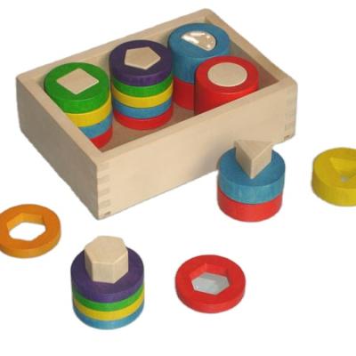 China 2022 Building Toy Factory Stacking Toy Educational Toys Logic And Sorter Blocks (6 Column) For Children Wooden Toys Wooden Toy for sale