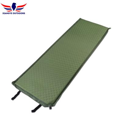 China Camping Green Sleeping Pad Self Inflating with Elastic Bands Sewn for sale