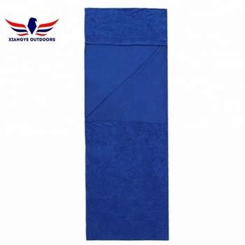 China Multifunctional Blue Terry Envelope Sleeping Bag Liner for Hotel for sale