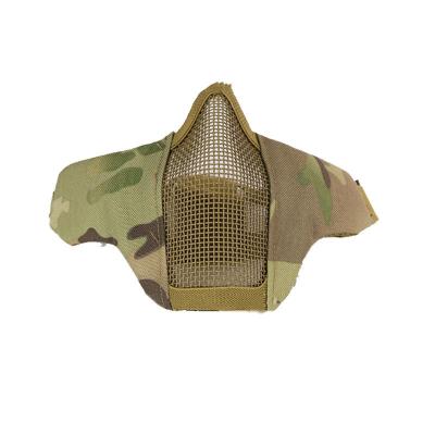 China New Tactical Military Half Face Steel Mesh Mask with Ear Protection Hunting Airsoft Paintball Game Sport Army Combat for sale