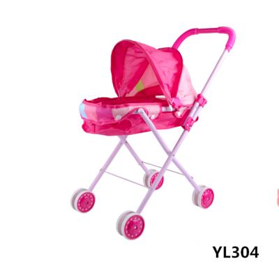 China Soft PVC Baby - Doll Walker Toy Pink Color Stroller Trolley Toy For Kids for sale