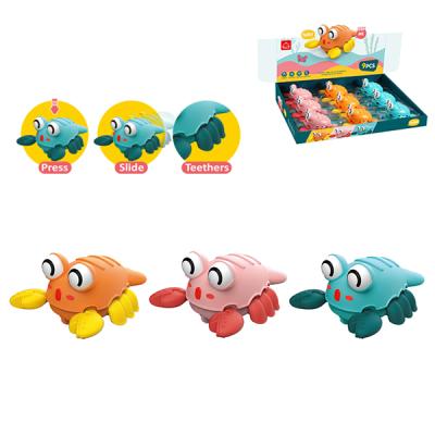 China Kids Lovely Toy Hot Selling Cheap Plastic Fun Lobster Baby Press Run Toy Slide And Run Go Sliding Toy for sale