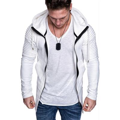 China New Sweater Men's Sweater Men's Personality Pleated Hooded Hooded Breathable Long Sleeve Sweater for sale