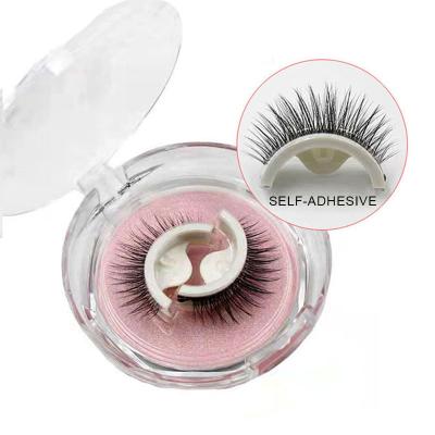 China Long Strip Lashes Natural Reusable Self Adhesive Silk Fiber 3D Volume Glueless False Eyelashes for sale