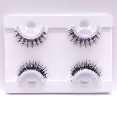 China Long New Natural Version 2 Pairs Pack Reusable Self Adhesive Silk 3D Strip Eyelashes Natural False Eyelash for sale