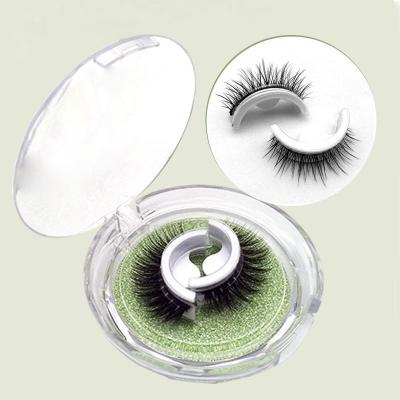 China Long Natural Reusable Self Adhesive Eyelash No Glue Lashes Strips Private Label Self Adhesive Lashes for sale