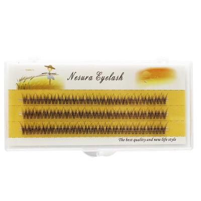 China Natural Wholesale Individual Long Eyelash Fish Tail Group Lashes Soft Eyelashes Matte Black Handmade Silk Eyelash for sale