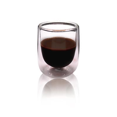 China 60ml 2oz Glass Mug Eco-Friendly Sustainable Double Wall Coffee Concentrate With High Borosilicate Glass for sale