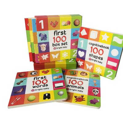 China paper & Custom English Cardboard Baby Learning First 100 Words Kids Board Book Printing for sale