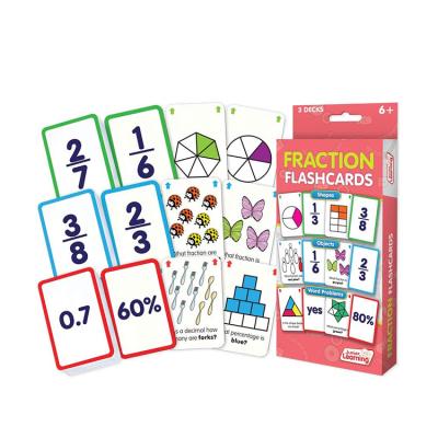 China Luxry Printer Junior Learning Fraction Custom Educational Studying Flash Cards Printing for Kids for sale