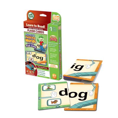 China Luxry Custom Print Words Interactive Talking Flash Cards With Tag English Letter Learning Educational Flash Cards Printing For Kids for sale