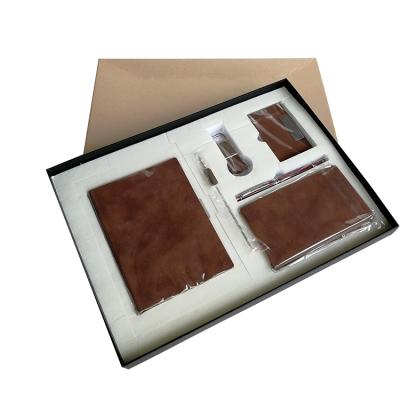 China Recyclable Custom Vintage Plush Diary Eco Notebook Gift Set with Pen Key Ring USB Power Bank and Notepad for sale