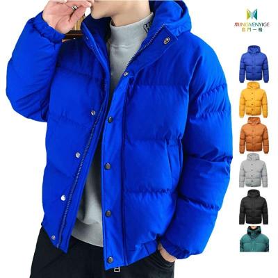 China Sustainable Men's Jackets 2021 Winter Fashion Stylish Custom Design Hooded Men's Outerwear Feather Breath Down Bubble Coat Men's Stripper Jacket for sale