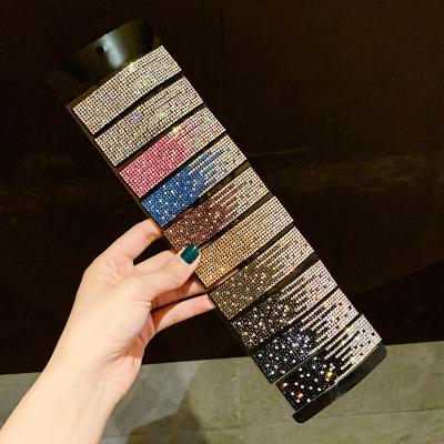 China Colorful Alloy Shininy Crystal Rhinestone BB Hair Clips Barrette Diamond Rectangle Snap Clips For Girl for sale