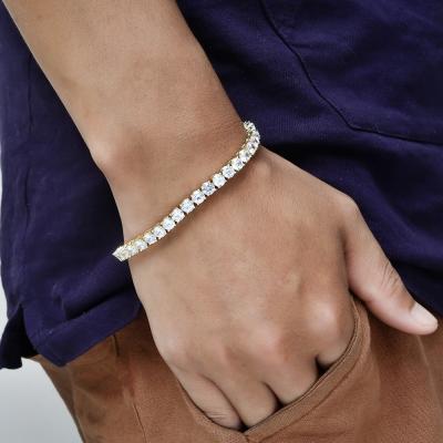 China CLASSIC 3/4/5MM Hiphops Simple Shiny Zircon Tennis Row 3A CZ Chain Bracelet For Men/Women for sale