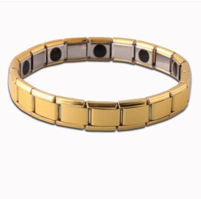 China Lead Free Nickel Free Stainless Steel Jewelry Silver Layers Double Ion Silver Magnetic Therapy Bangles Negative Pulseras For Men for sale