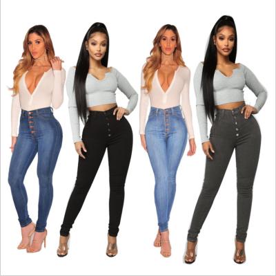 China Foreign Trade Women's High Waist Stretch 4xl Breathable Skinny Slim Denim Jeans Ladies Pants Female Pants Plus Size for sale