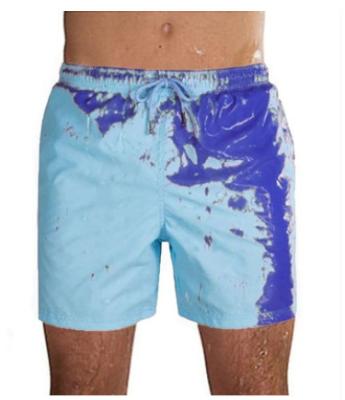 China Plus size 2021 new summer style men's color changing beach pants tie dye swim shorts surf discoloration in water swim shorts for sale