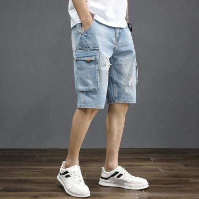 China 2021 Popular Light Outdoor Breathable Straight Jeans Capri Pants Denim Pocket Casual Shorts for sale