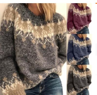 China 2021 fall Anti-wrinkle women clothes casual loose thick mohair jacquard needle new turtle neck knitting sweater plus size women sweaters for sale