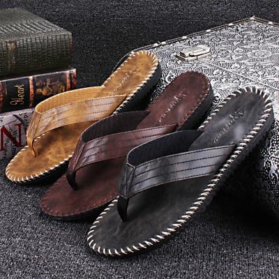 China 2021 fashion trend summer European and American PU slippers for men's PVC men's slippers for sale