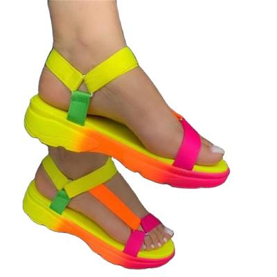 China 2021 New Fashion Trend Ladies Beach Slippers MS Women Soft-Slip Non-Slip Outdoor Sandals Foam Unique Durable Sandals for sale