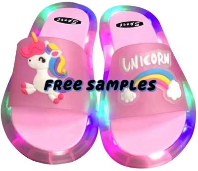 China 2021 Other LED Kids Slippers Sandals Girl Soft Bottom Indoor Boys Tend Home Slippers Kids Light Up Shoes for sale