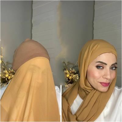 China Other 2021 Custom Instant Chiffon Ins Six Hijab With Hood Under Scarf Unique Design Chiffon Hijab Scarf For Muslim Women for sale