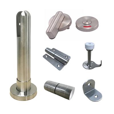 China Anti Corrosion Durable 304 Stainless Steel Toilet Compartment Fittings Waterproof Toilet Partition Hardware Accessories for sale